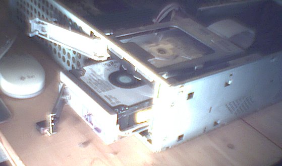 Mounted Drives with Brackets Open, Sideview